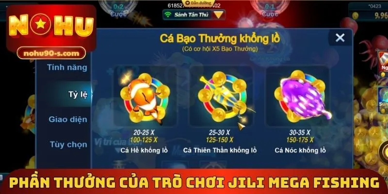 Phần thưởng của trò chơi Jili Mega Fishing